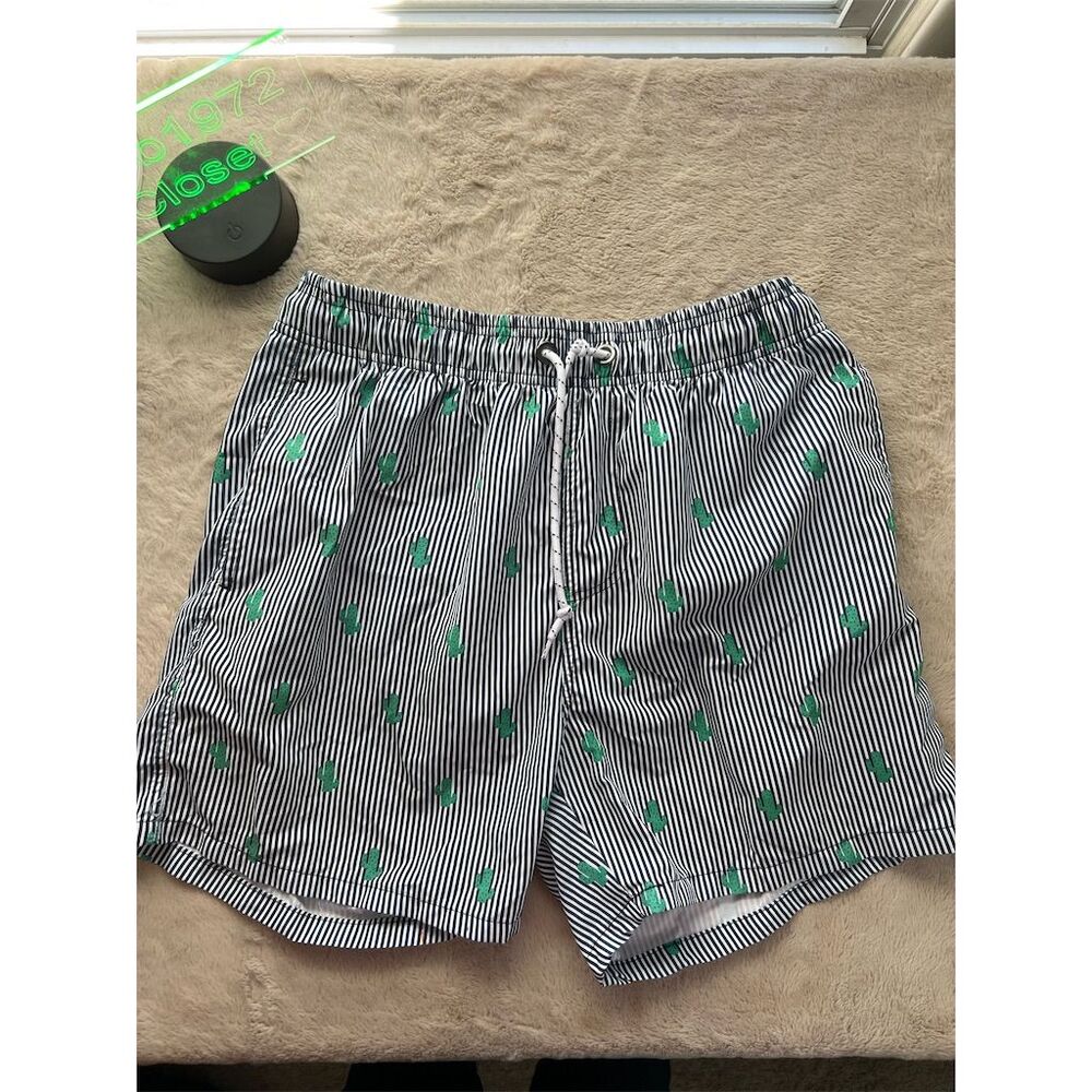 ONSTED Men's Quick Dry Cactus Print Swim Trunks Size L Multicolor